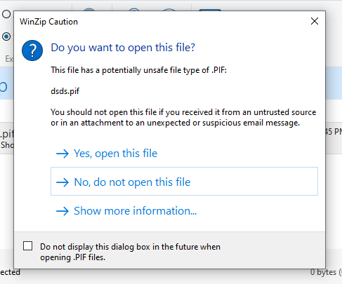 WinZip Security Alert